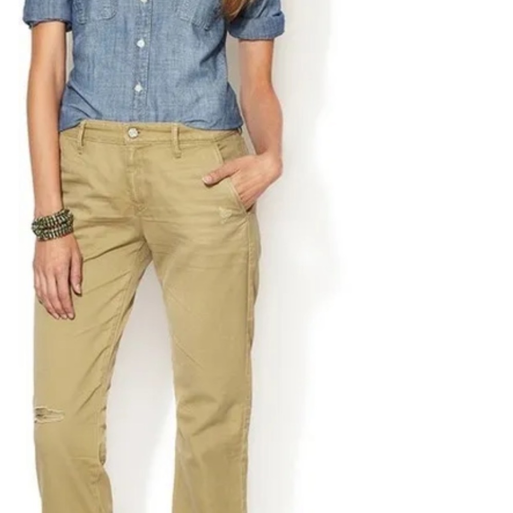 AG Adriano Goldschmied Supply Ex-Boyfriend Khaki Crop Pants Women’s Size 31